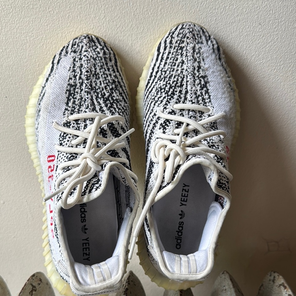 Adidas Yeezy Boost 350 V2 in Black, White, and Red